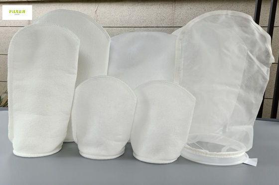 पॉलीप्रोपाइलीन पॉलिएस्टर 100 माइक्रोन फिल्टर बैग गर्म पिघलने / सिलाई धागा के साथ