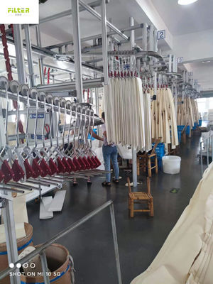 उच्च तापमान वाले सिलिकॉन गोंद के साथ 550GSM नोमेक्स फिल्टर बैग