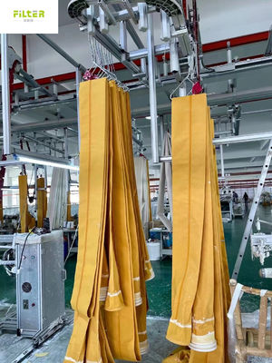 100% पी 84 सुई फील्ड फिल्टर बैग धूल इकट्ठा करने के लिए पल्स जेट 550g अच्छी हवा पारगम्यता