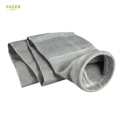 औद्योगिक पॉलिएस्टर फ़िल्टर बैग, जिसमें सुई से छिद्रित फील्ड और धूल संग्रह प्रणाली में प्रदर्शन के लिए प्रबलित तल है