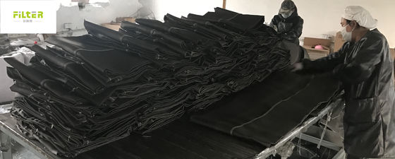 सीमेंट संयंत्र के संक्षारण प्रतिरोध के लिए काली फाइबरग्लास फिल्टर बैग